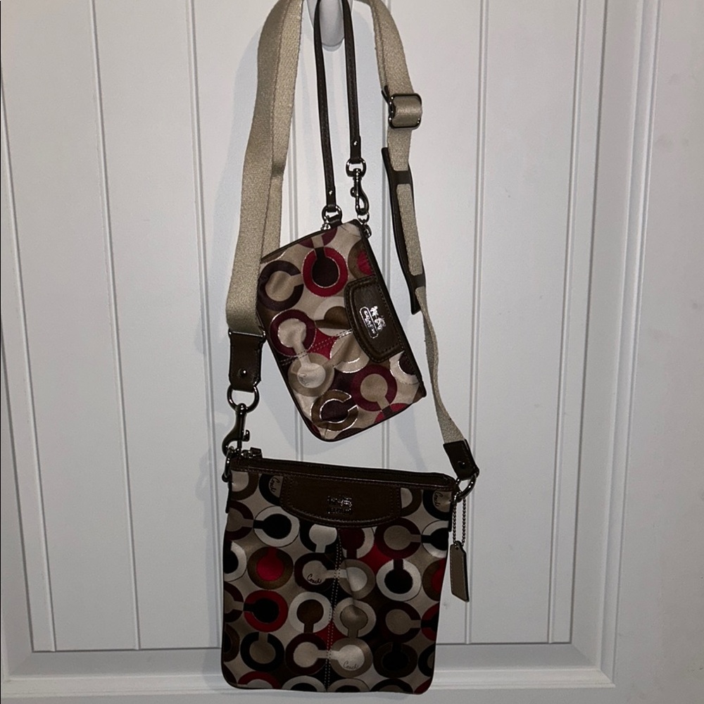 Coach Multicolor Crossbody Bag and Wristlet Set